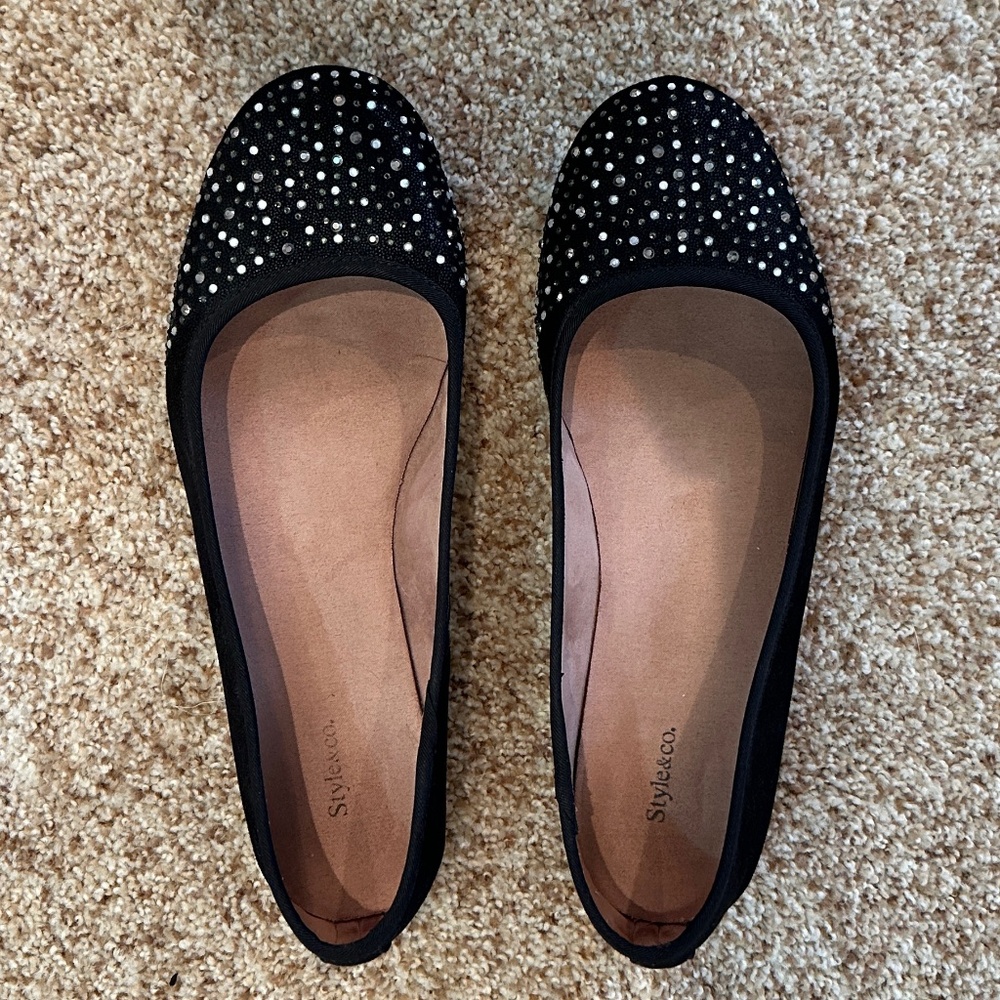 Style & Co Black Studded Flats 9
